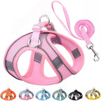 Pet Harness Vest Chest Rope Set for Small Medium Dog Outdoor Walking with 1.5m Rope Reflective Breathable Adjustable Pet Harness