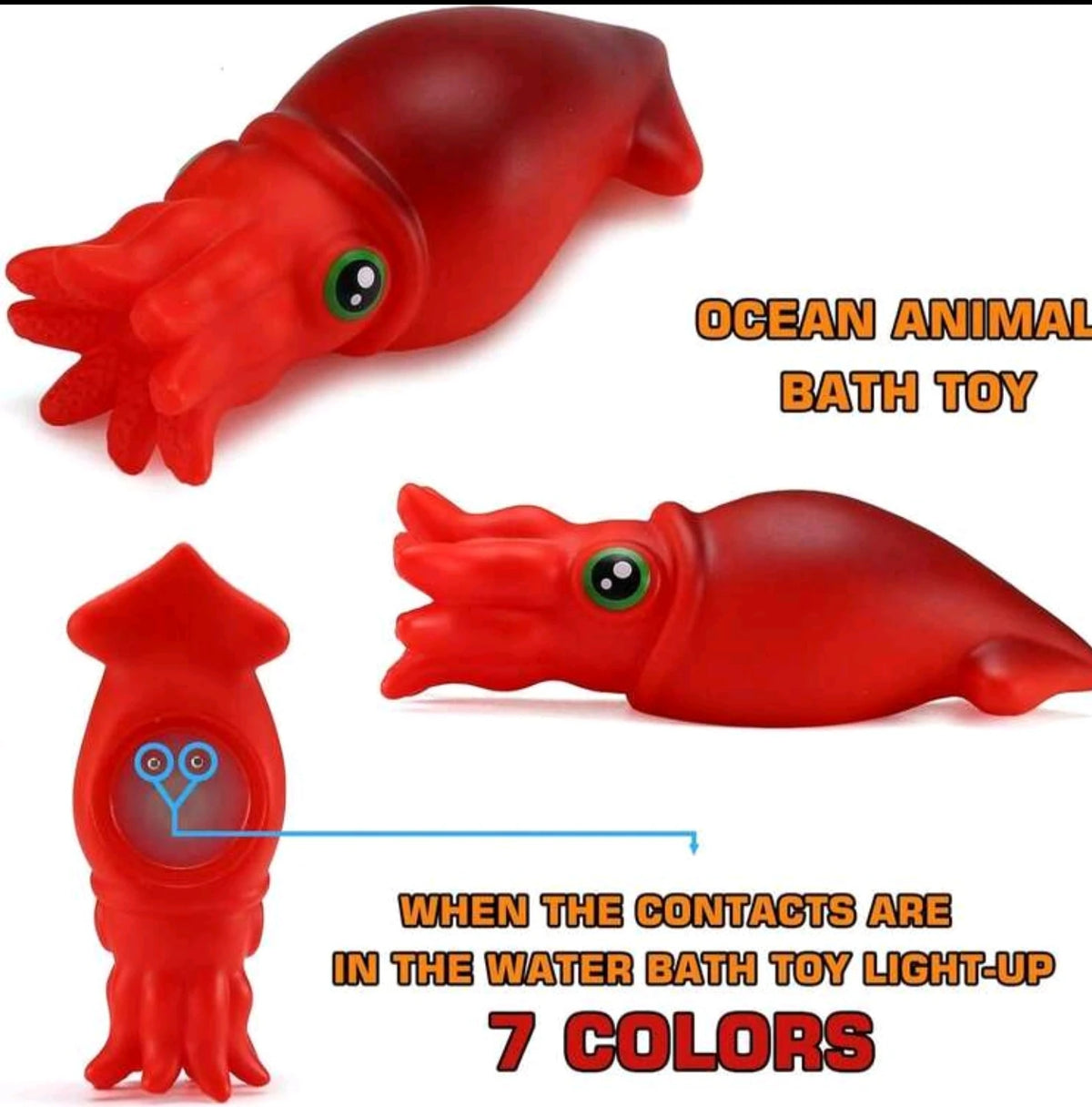 Glowable Animal Washing Water Set Floating Water Light Net Fishing Fish Playing Water Toys Children's Baby Bath Toys Floating