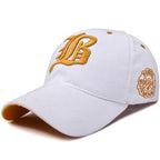 Embroidered Cotton Snapback Baseball Cap for Casual Outdoor Style