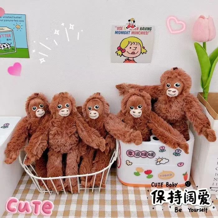 Cartoon Punch Monkey Plush Keychain Cute Bag Charm