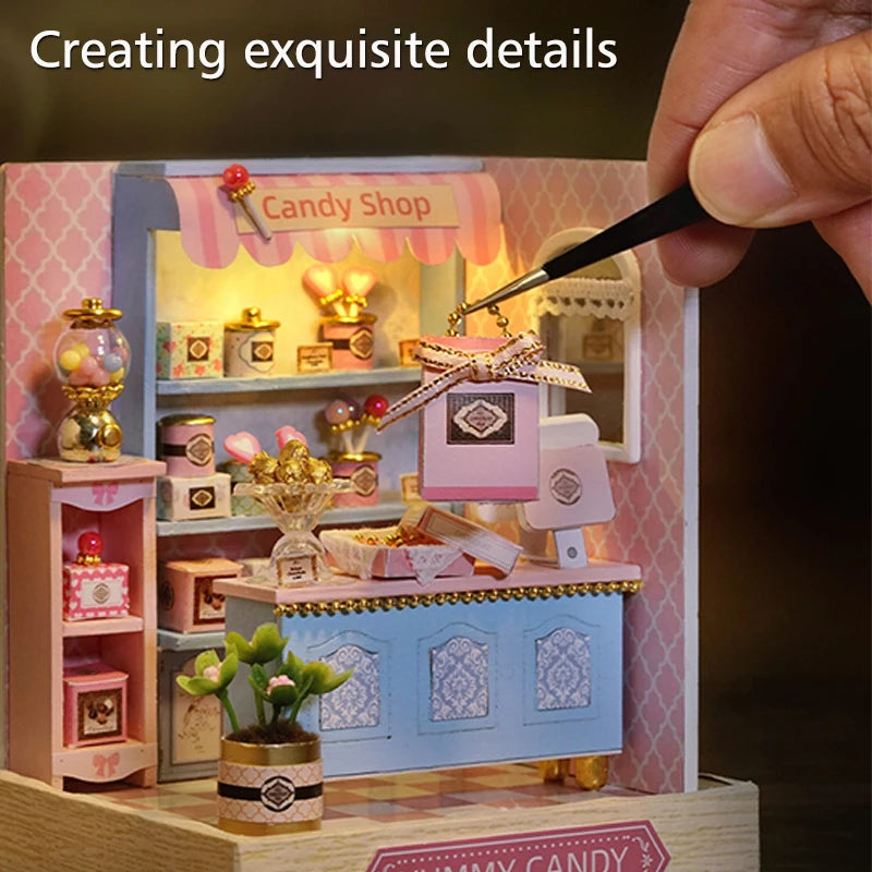 Wooden Miniature Doll House DIY 3D Puzzle Building Kit