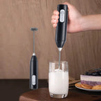 Wireless Electric Milk Frother Type-C Rechargeable Handheld Coffee Whisk Mixer