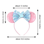 Sequin Mouse Ears Bow Headband for Women & Girls