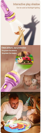Kids Cartoon Projection Flashlight – Storytelling Projector Toy