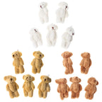 5PCS Plush Stuffed Bear Ornament Lovely Plush for Key Chain Bag Decor Handbag Accessories for Key Ring Girl Gift Women F