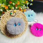 Blush Cat Ball Plush Keychain Cute Cat Bag Charm