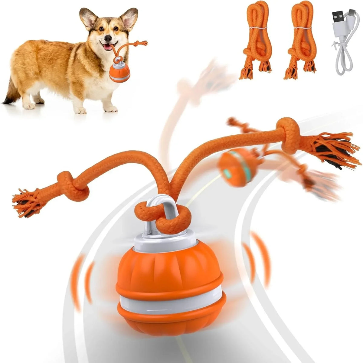 Automatic Interactive Rolling Ball Dog Toy for Smart Active Play