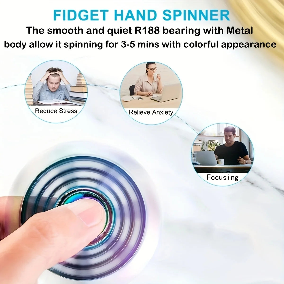 Colorful Metal Fidget Spinner – Stress Relief Toy