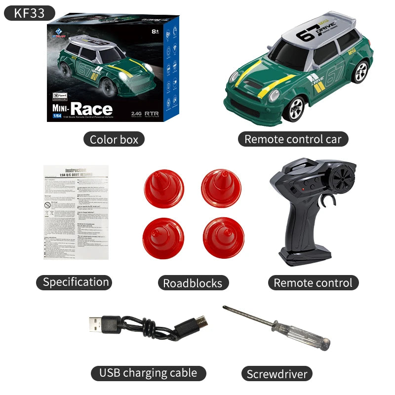 KF20 1:64 Mini 4WD RC Drift Racing Car with Full Proportional Control