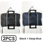 2 Pack Foldable Travel Duffel Bags for Carry-On & Weekender Travel
