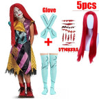 Kids Girls Boys Cosplay Scary Ghost Bride Sally Skeleton Jack Dress Striped Halloween Character Dress Up Costume