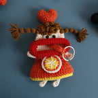 Funny Fruit Sausage Mouth Crochet Keychain Key Holder