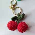 Cute Fruit Crochet Keychain Strawberry Cherry Bag Charm