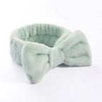 Coral Fleece Bow Spa Makeup Headband for Women