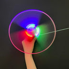 Luminous Pull Line Flying Saucer Toy - LED Light-Up Disk Helicopter Launcher for Outdoor Fun - Rotating Flying Toy for Kids Gift