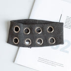 Punk Wide Elastic Eyelet Headband for Women