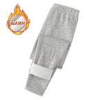 3/1 Piece Autumn And Winter Children Solid Color With Plush And Thickened Warm Leggings Girls' Safety Pants Boys' Home Pants