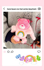 Care Bears Rabbit Hat Plush Keychain Rainbow Bear Bag Charm Gift