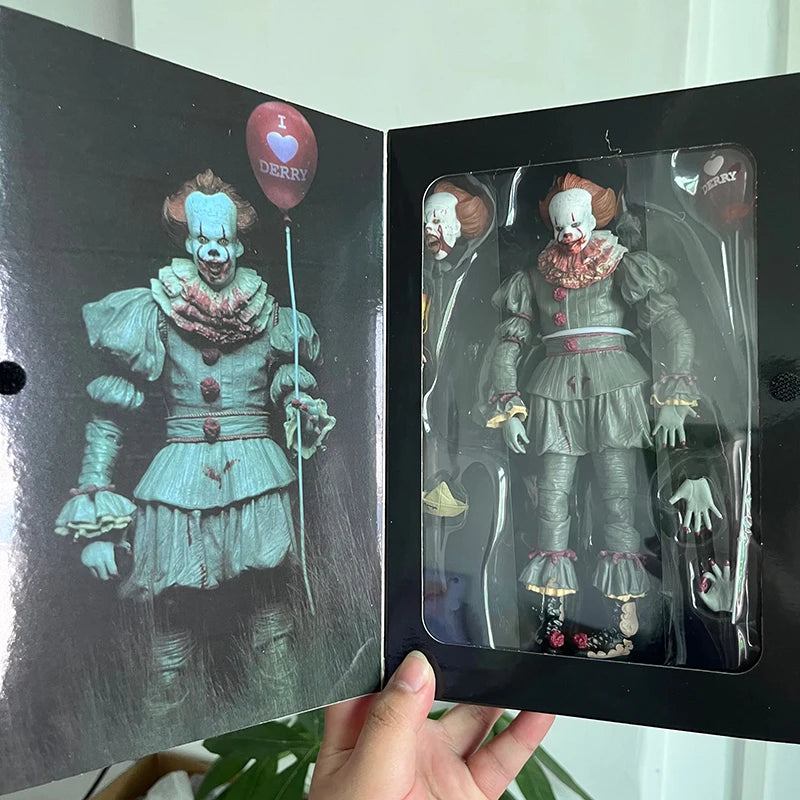 NECA Pennywise Joker Action Figure Toy Doll Horror Halloween Christmas Gift 18cm Bookshelf Ornament