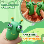 1/3 PCS Novelty Green Worm Squeeze Toys Eye Fidget Sensory Stress Relief Toys for Kids & Adults Birthday Gifts