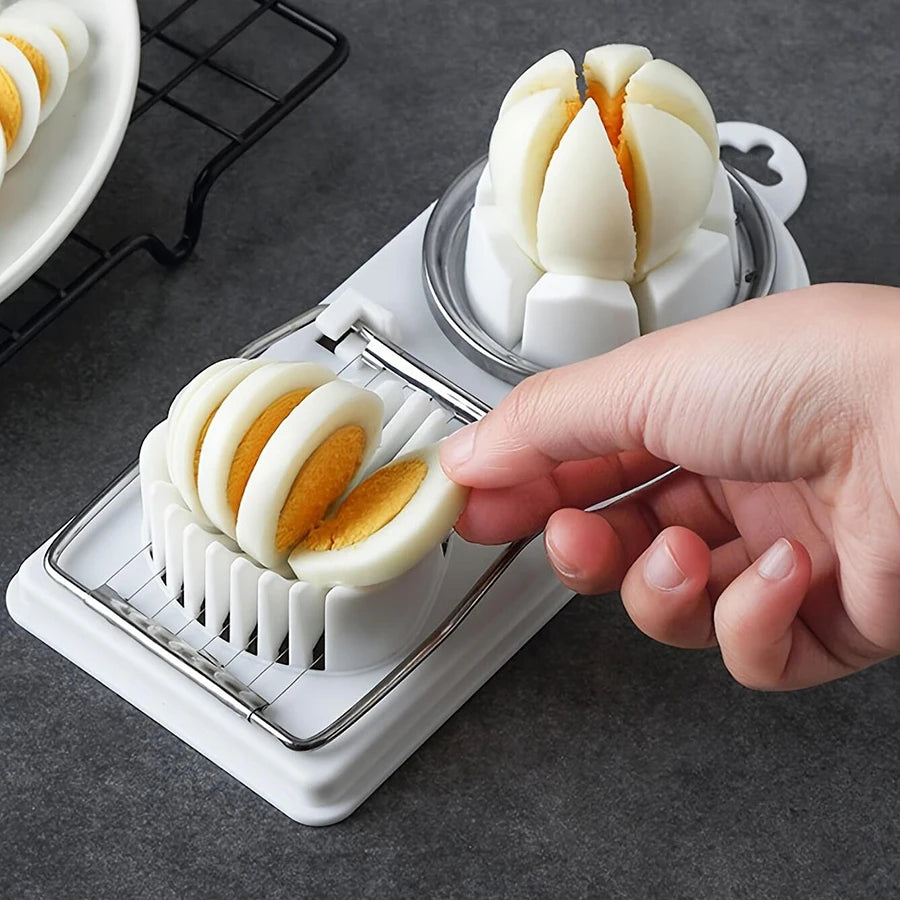 2-in-1 Stainless Steel Egg Cutter – Multi Function Egg Slicer