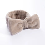 Coral Fleece Bow Spa Makeup Headband for Women