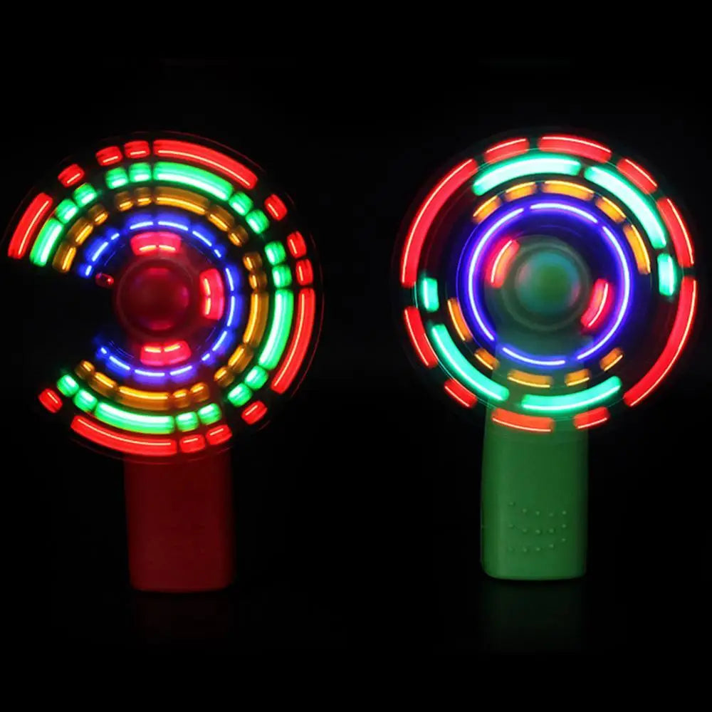 HOT SALE Colorful Glowing Mini Fan Windmill Toy Flashing Light Up Fan Kids Toy Gift Mini Handheld Fan LED Light Party Props Toys