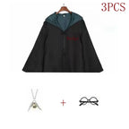 Potter Costume Robe Tie Cloak Scarf Wand Glasses Hermione Dress Flying Thief Accessories Sweater Halloween Cosplay Costume Gifts