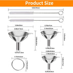 3–5 Pcs Stainless Steel Kitchen Funnel Set – Food Grade Bottle Filling & Spice Transfer Tool