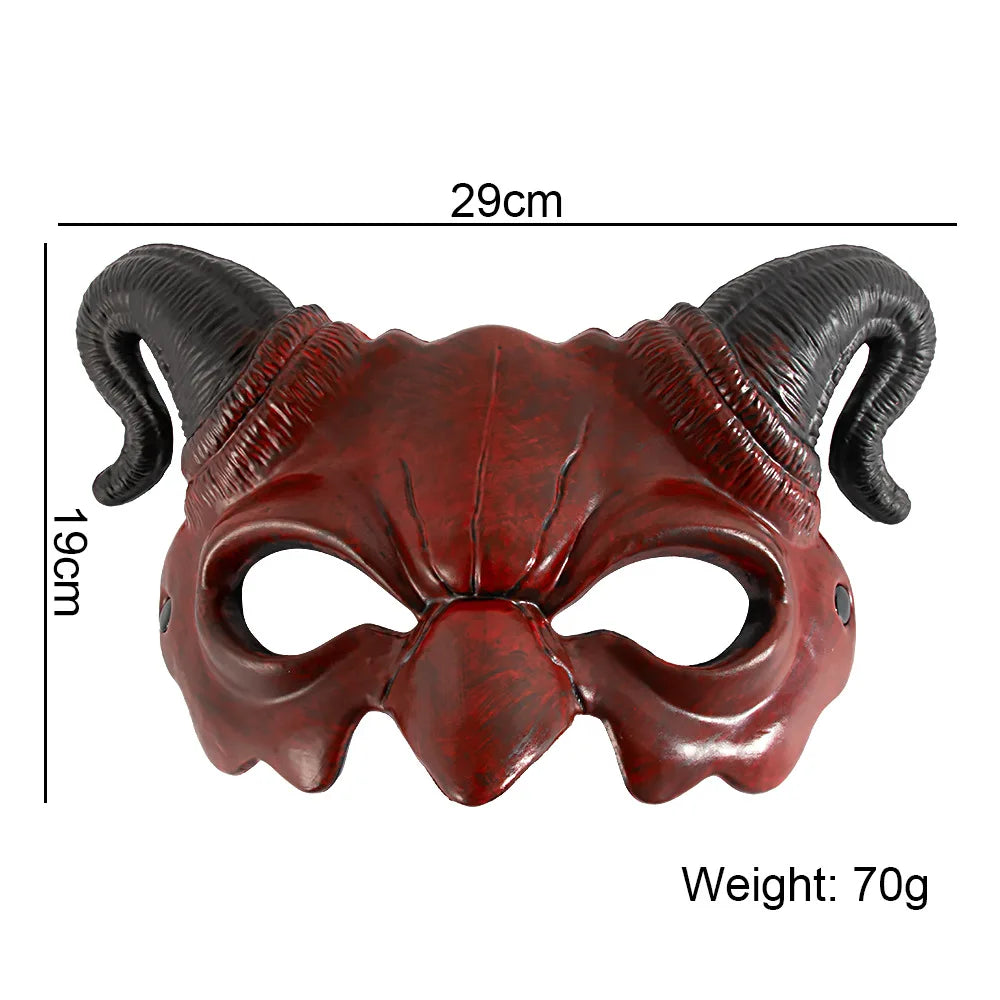 Upgraded RP Devil Half-Face Mask, Carnival and Halloween Party Costume and Props for Holiday Atmosphere Fortnite