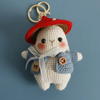 Cute Mushroom Rabbit Crochet Keychain Bunny Bag Charm