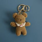 Cute Bear Couple Crochet Keychain Matching Animal Charm