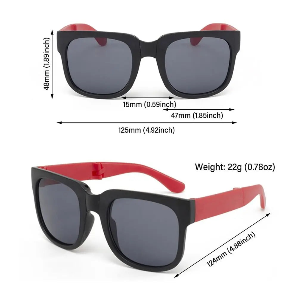 Square Foldable Kids UV400 Sunglasses for Boys & Girls