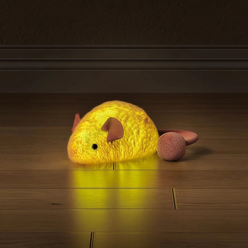 Interactive Luminous Plush Mouse Cat Toy for Indoor Hunting Play
