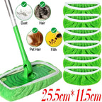 Sweeper Wet & Dry Cleaning Cloths Reusable Microfiber Mop Pads Green Furniture Flooring Mop Head Replacement Washable Rag Towel