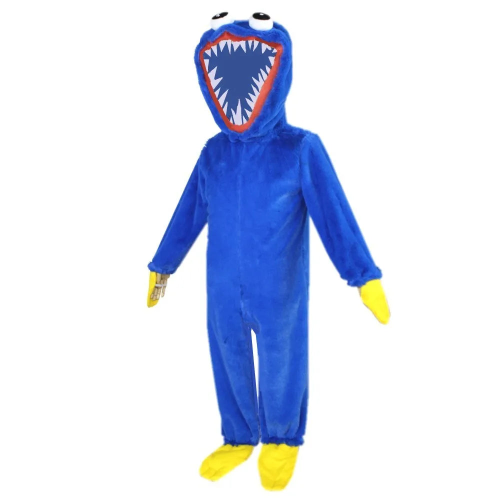 Hot Halloween Carnival Blue Mouth Monster Role Playing Costume Time Game jumpsuit Kigurumi Plush Toy Children's Party Christmas