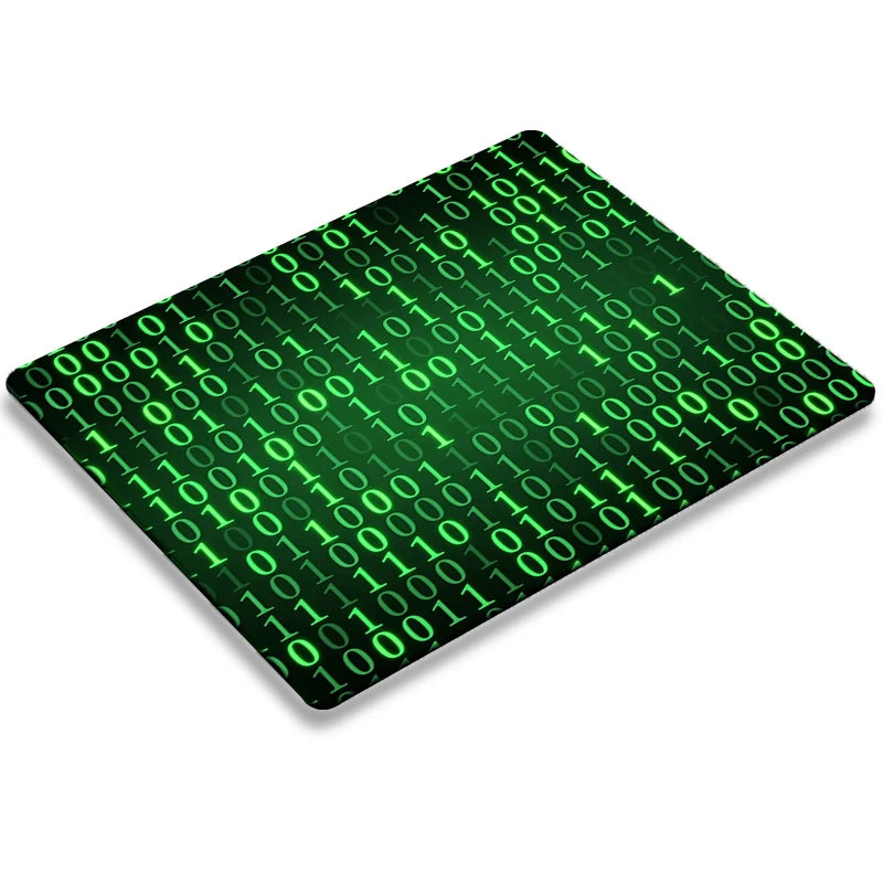 Mause Pad Gamer Rug Matrix Binary Code Mouse Pads Deskmat Desktop Table Mat Pc Gaming Computer Desk Protector Kawaii Accessories