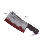 Halloween Bloody Butcher Knife Prop Scary Plastic Slasher Cleaver Knife Props for Halloween Haunted House Costume Accessories