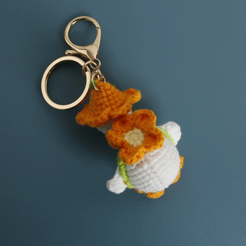 Cute Crochet Parrot Keychain Handmade Bird Bag Charm