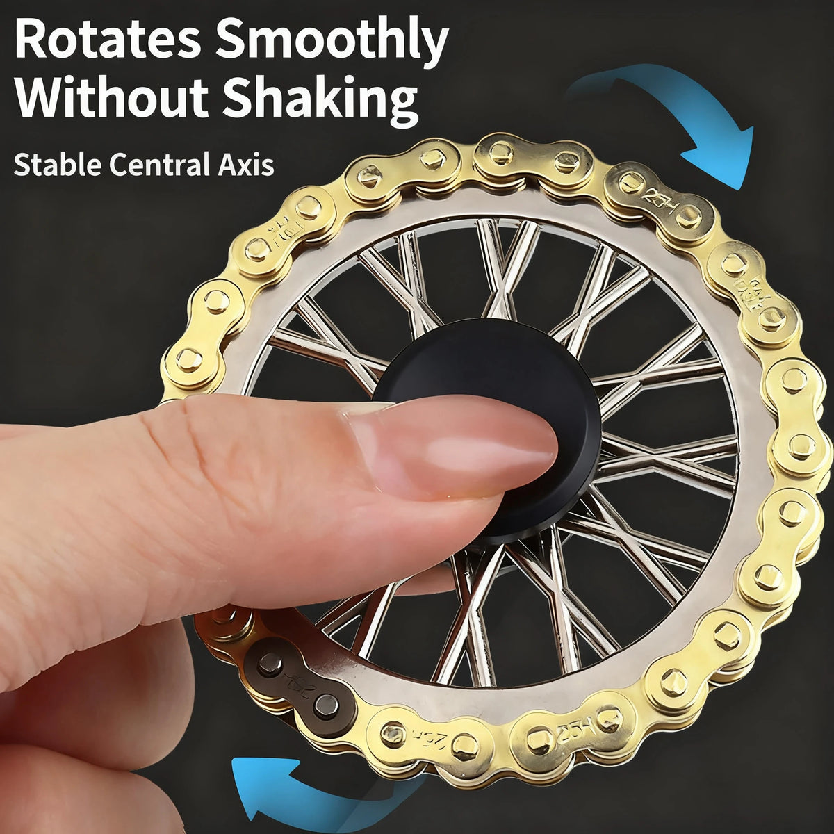 Metal Gear Bike Chain Fidget Spinner Flywheel Stress Relief Toy
