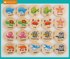 Wooden Memory Matching Pattern Puzzle Game for Kids Learning Fun