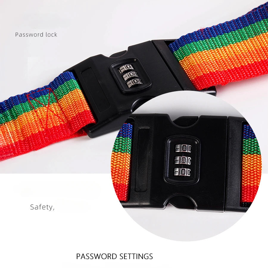 Adjustable Luggage Belt Elastic Suitcase Security Strap for Travel & Carry-On