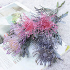 Artificial Flowers Short Branch Crab Claw 2 Fork Pincushion Festival Garland Vase for Home Wedding Room Decoration Fake Planting