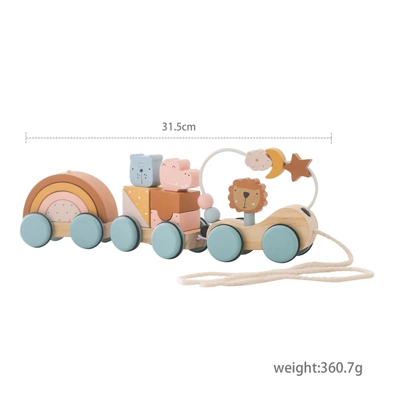 Wooden Montessori Train Learning Toy for Toddlers and Preschool Kids