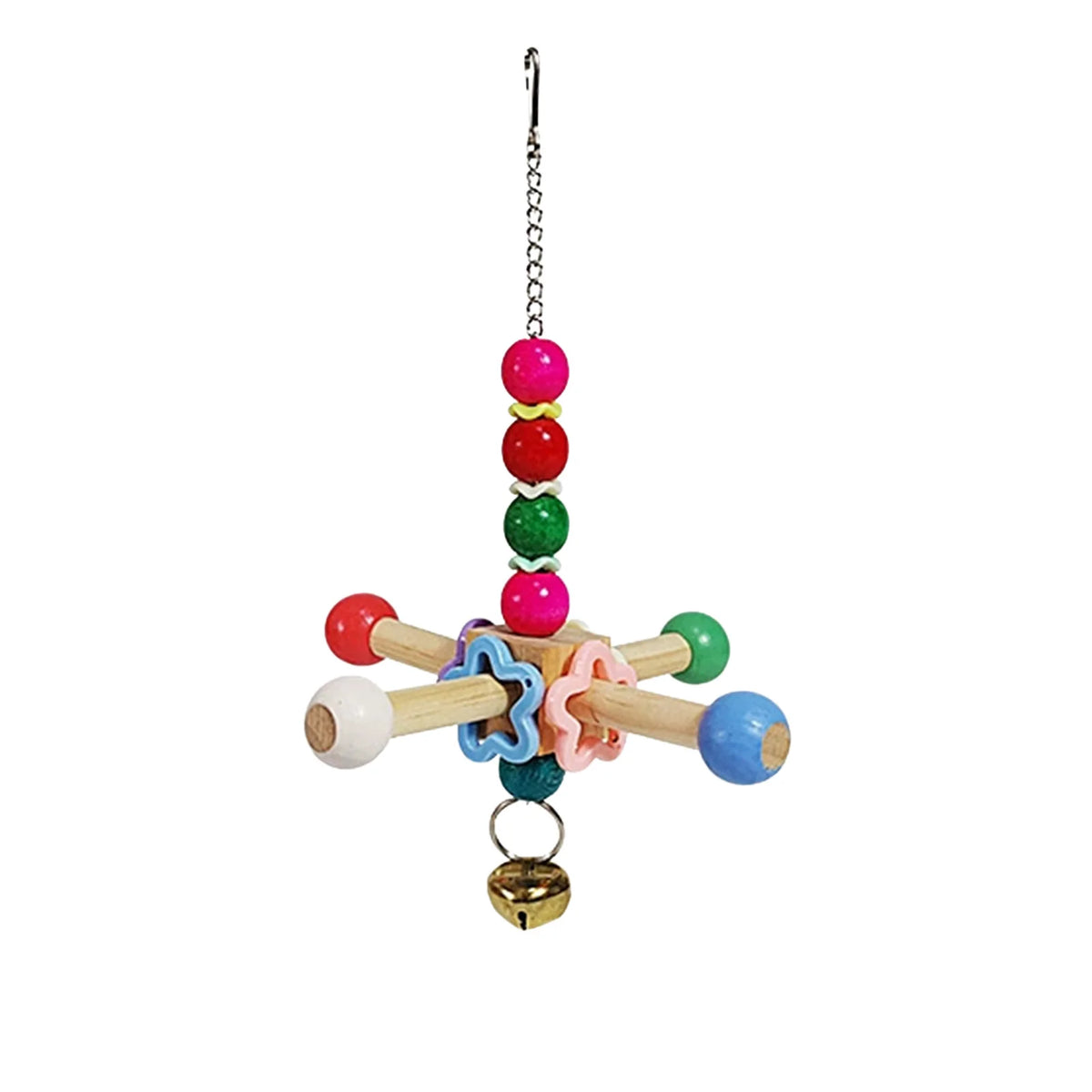 Natural Wood Rope Bird Climbing Toy for Parrots and Small Birds