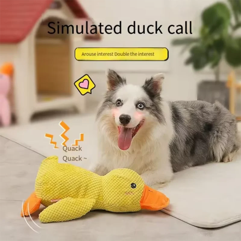 Cute Plush Duck Dog Toy Soft Comfort Cuddle Interactive Pet Toy