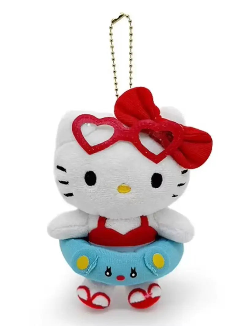 New Product In Stock Japanese Love Button Kt Cat Plush Toy Doll Pendant Cute Bow  Heart Plush Bag Pendant Surprise Gift