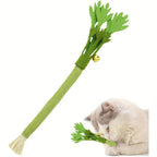 Silvervine Cat Toy Realistic Celery Chew Toy with Bell for Cats
