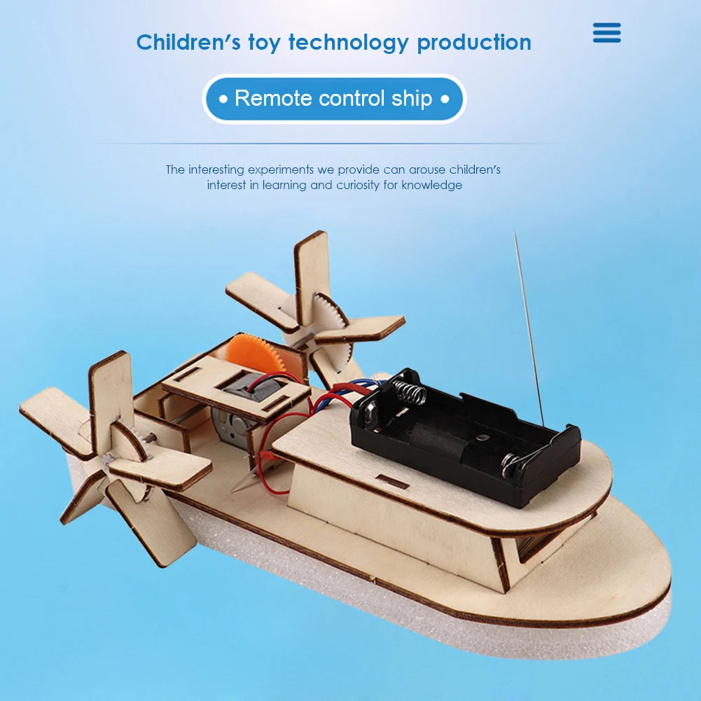 DIY STEM Science 3D Wooden Car & Boat Assembly Kit for Kids