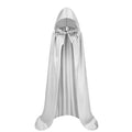 Halloween Cloak Soft Unisex Hooded Black Robe Witch Long Cape Cosplay Costume Prop Party Performance Supplies Holiday Decoration